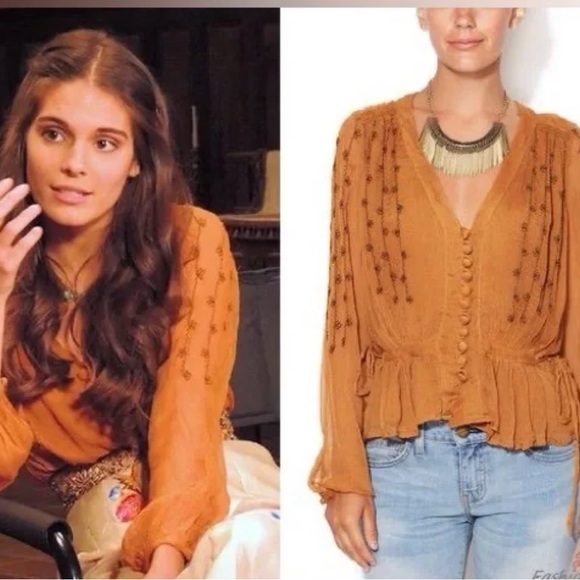 Free People Tops - Free People Long Sleeve Button Down Top Size M